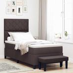 vidaXL Boxspringbed met Matras & Bench Donkerbruin 100x200, Verzenden, Nieuw