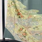 Bezoek aan kimonos met chrysantmotieven - Zuivere zijde met