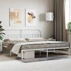 vidaXL Bedframe met hoofdbord metaal wit 200x200 cm, Huis en Inrichting, Slaapkamer | Bedden, Verzenden, Nieuw