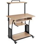 tectake Verrijdbaar bureau Fife 80x65,5x130,5cm - Industriee, Huis en Inrichting, Bureaus, Verzenden, Nieuw