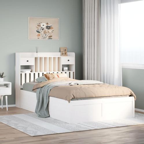 vidaXL Bedframe zonder matras massief grenenhout wit 135x190, Huis en Inrichting, Slaapkamer | Bedden, Nieuw, Verzenden
