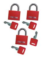 Set van 3 hangsloten (20 mm, rood, met 4 sleutels), Doe-het-zelf en Bouw, Gereedschap | Overige machines, Nieuw, Verzenden