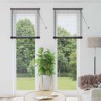 vidaXL Raamjaloezie met gordijnen Zwart Aluminium, Huis en Inrichting, Stoffering | Gordijnen en Lamellen, Verzenden, Nieuw