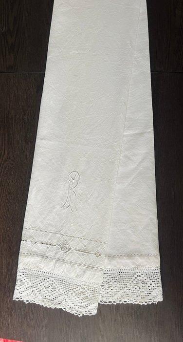 Set de linge de lit/de bain - brodé à la main avec des, Antiek en Kunst, Curiosa en Brocante