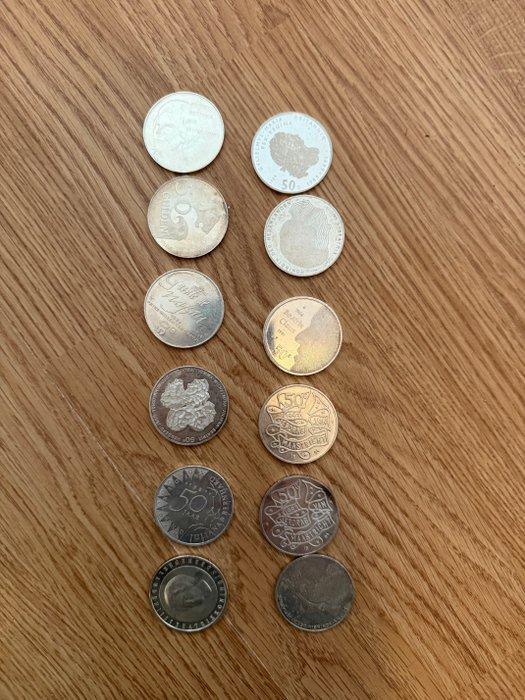 Pays-Bas. 50 Gulden 1982–1998, 12 stuks (Sans Prix de, Postzegels en Munten, Munten | Nederland