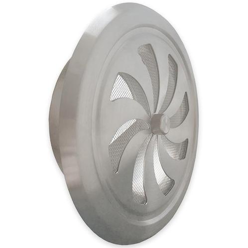 Afsluitbaar rooster/ventiel rond Ø125mm - Geborsteld RVS, Doe-het-zelf en Bouw, Ventilatie en Afzuiging, Nieuw, Verzenden