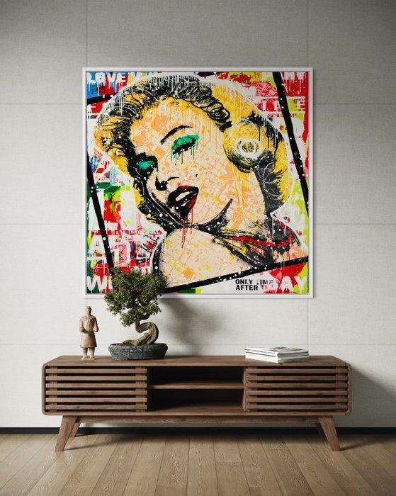 Mikko - Marilyn Monroe On Barcelona Citymap - XL (No reserve, Antiek en Kunst, Kunst | Schilderijen | Modern