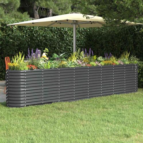 vidaXL Plantenbak 332x40x68 cm gepoedercoat staal, Tuin en Terras, Bloempotten, Nieuw, Verzenden