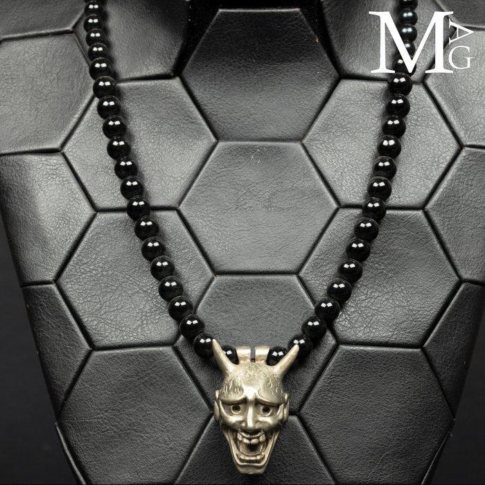 Shadow Spirit – Hannya Mask Onyx ketting - Natuurlijke, Verzamelen, Mineralen en Fossielen