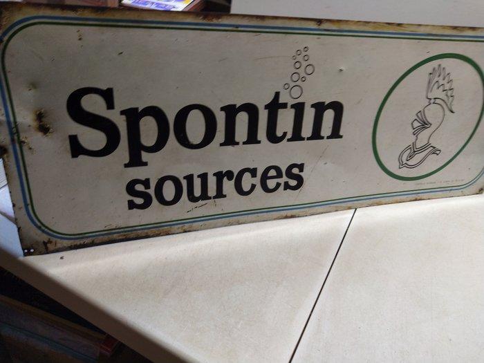 Spontin - Spontin-bronnen - Emaille plaat - geëmailleerde, Antiek en Kunst, Antiek | Wandborden en Tegels