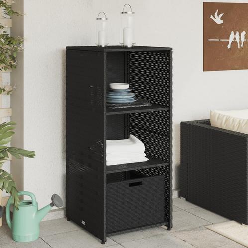 vidaXL Tuinkast 50x55x115 cm poly rattan zwart, Tuin en Terras, Bergingen en Tuinkasten, Nieuw, Verzenden