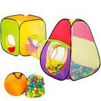 tectake Speeltent piramide met tunnel, 200 ballen en tas - k, Kinderen en Baby's, Speelgoed | Overig, Verzenden, Nieuw