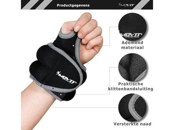 Veiling - MOVIT® 2 set neopreen gewichtsmanchetten + duimlu, Sport en Fitness, Fitnessmaterialen