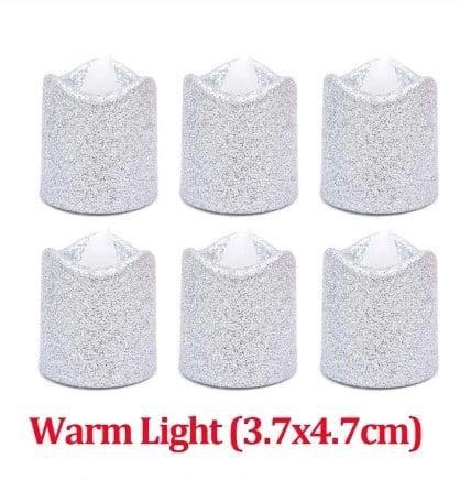 LED Minikaarsje Glitter Zilver per stuk, Maison & Meubles, Accessoires pour la Maison | Plantes & Fleurs artificielles