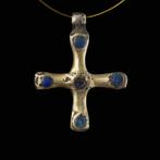 Médiéval, époque des Croisés Argent Pendentif croix avec, Antiek en Kunst