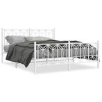 vidaXL Bedframe met hoofd- en voeteneinde metaal wit 160x200, Huis en Inrichting, Slaapkamer | Bedden, Verzenden, Nieuw