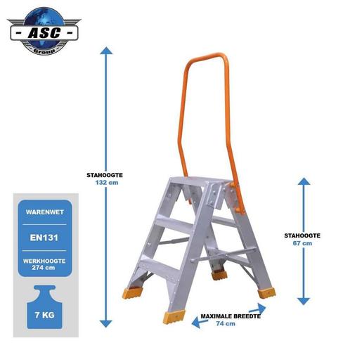 VGS Dubbele trap, Doe-het-zelf en Bouw, Ladders en Trappen, Trap, Nieuw, Verzenden
