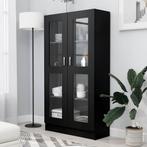 vidaXL Vitrinekast 82,5x30,5x150 cm bewerkt hout zwart, Verzenden, Nieuw