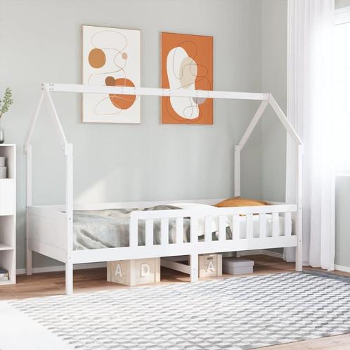 vidaXL Bedhuis wit massief grenenhout 90x200 cm, Huis en Inrichting, Slaapkamer | Bedden, Nieuw, Verzenden
