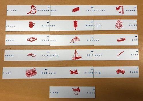 Taaldomino Twee woorden vormen de afbeelding (4-5), Boeken, Schoolboeken, Verzenden