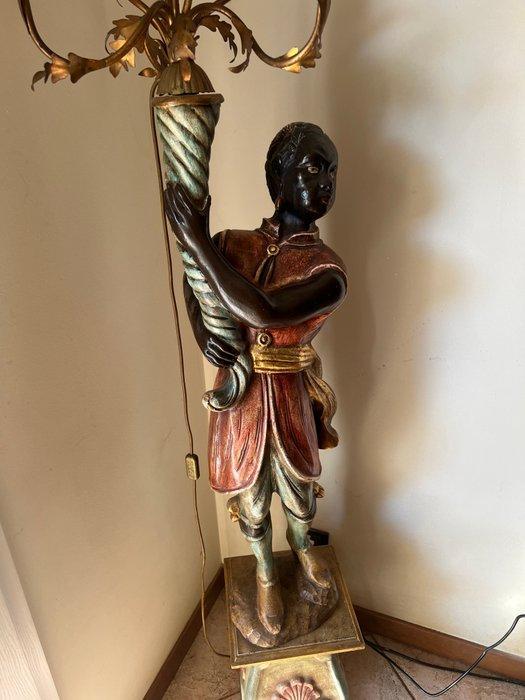Staande lamp - Keramiek, Hout - Veneziaanse Moro-lamp, Antiek en Kunst, Curiosa en Brocante