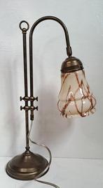 Tafellamp - Messing, Glas - Art deco bureau lamp