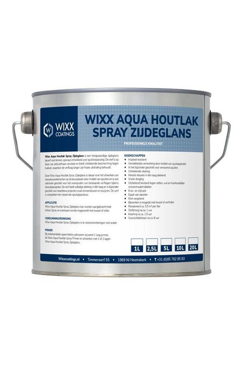 Wixx Aqua Houtlak Spray Zijdeglans Mengkleur 5L, Doe-het-zelf en Bouw, Verf, Beits en Lak, Nieuw, Verzenden