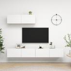 vidaXL Tv-meubelen 3 st bewerkt hout wit, Huis en Inrichting, Kasten |Televisiemeubels, Verzenden, Nieuw