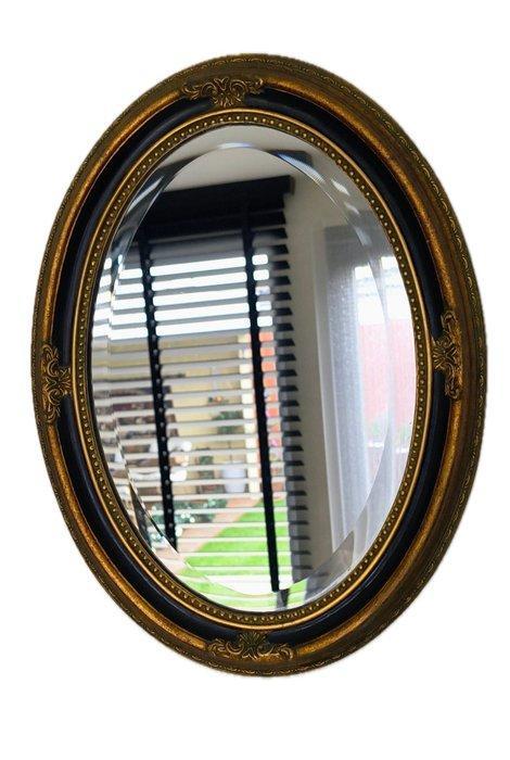 Handmade / Handpainted - Spiegel- Ovale wandspiegel - Facet, Antiek en Kunst, Antiek | Overige Antiek