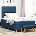 vidaXL Boxspring bed met matras met hoofdeinde Blauw 120 x, Huis en Inrichting, Slaapkamer | Bedden, Verzenden, Nieuw