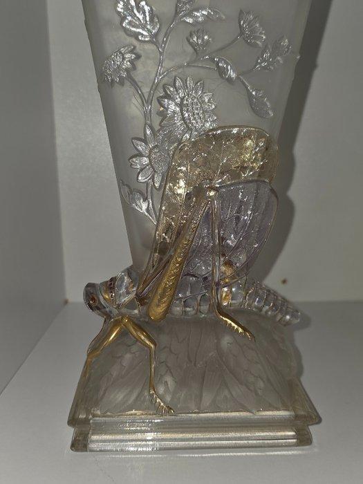 Baccarat - Vase - Sauterelle - moulé - Vase Cigale Baccarat, Antiek en Kunst, Antiek | Glaswerk en Kristal