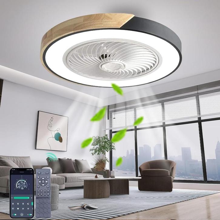 Plafondventilator met verlichting - Plafondlamp met ventilat, Huis en Inrichting, Lampen | Overige, Verzenden