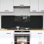 vidaXL Keuken Spatscherm Zwart 80 x 50 cm gehard glas, Antiek en Kunst, Verzenden