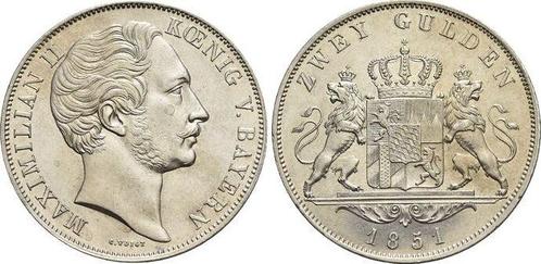 Doppelgulden 1851 Bayern Maximilian Ii Joseph 1848-1864, Postzegels en Munten, Munten | Europa | Niet-Euromunten, Verzenden