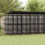 vidaXL Hondenkennel met dak 12,9 m² staal, Verzenden, Nieuw