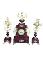 Klok en garnituur set (3) - Messing - 1850-1900, Antiek en Kunst