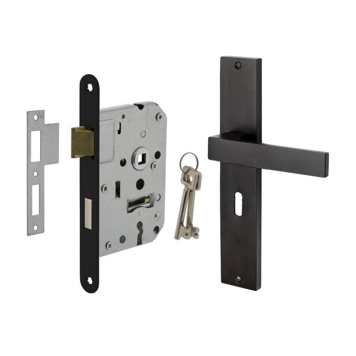 Deurbeslag set Lusso met sleutelgat en klavier dag-en nac..., Doe-het-zelf en Bouw, Hang- en Sluitwerk, Klink of Kruk, Nieuw, Overige materialen