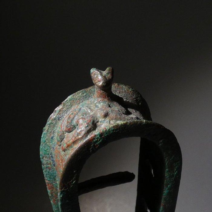 Oud-Egyptisch Brons Fijn mooi sistrum Bes Hathor Bastet. 19, Verzamelen, Mineralen en Fossielen