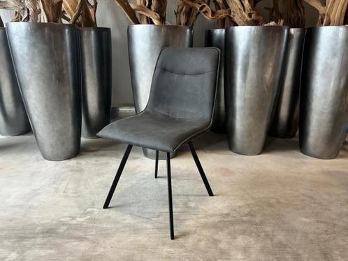 Veiling - Stoel Nora (set van 8) Stof - Antraciet - Grijs, Huis en Inrichting, Stoelen