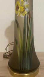 Lampe de table - Verre, Laiton - pied de lampe emaillé, Antiek en Kunst