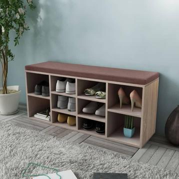 vidaXL Schoenenbank met 10 vakken eikenkleurig beschikbaar voor biedingen