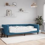 vidaXL Slaapbank met matras 100x200 cm fluweel blauw, Huis en Inrichting, Slaapkamer | Bedden, Verzenden, Nieuw