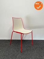 Designstoel - Pedrali 3D - 4-poots stoel - Wit met rode pote, Vergader- of Presentatieruimte, Ophalen of Verzenden, Gebruikt, Stoel