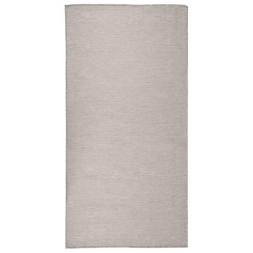 vidaXL Buitenkleed platgeweven 100x200 cm taupe, Huis en Inrichting, Stoffering | Tapijten en Vloerkleden, Nieuw, Verzenden