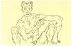 Egon Schiele (1890-1918), after - Homme nu accroupi