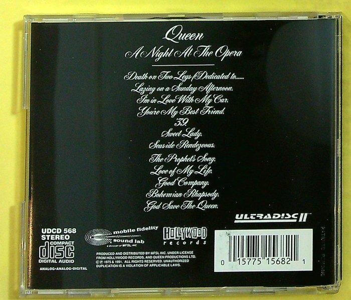 Queen - A Night At The Opera (MFSL Original Master Recording, CD & DVD, Vinyles Singles