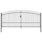 vidaXL Hekpoort dubbele deur met speren bovenkant 400x225 cm, Tuin en Terras, Tuinpoorten, Verzenden, Nieuw