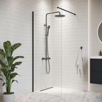 Douchewand Florida 80 x 200 cm Zwart – Inloopdouche 8 mm, Doe-het-zelf en Bouw, Sanitair, Verzenden, Nieuw