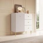 Meubella Dressoir Vermont Wit 90 cm, Huis en Inrichting, Kasten | Dressoirs, Verzenden, Nieuw, 25 tot 50 cm, 50 tot 100 cm