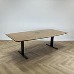 verstelbare vergadertafel 240x120 cm, licht eiken - zwart, Gebruikt, Bureau